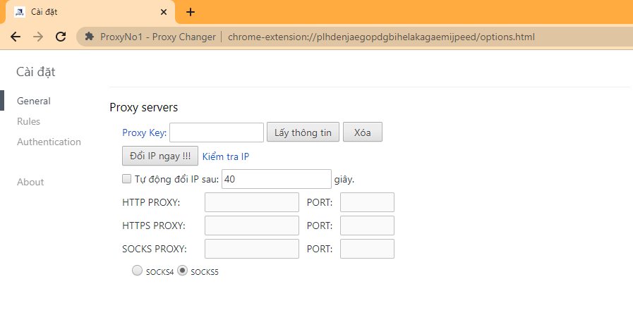 Extension hỗ trợ thêm proxy  và đổi IP google chrome By ProxyNo1